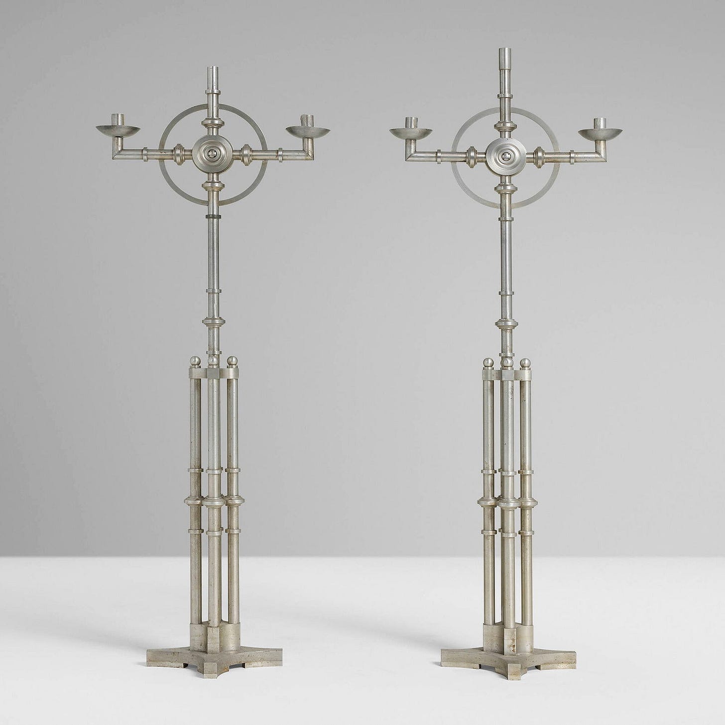 Machine Age, Floor candelabra, pair