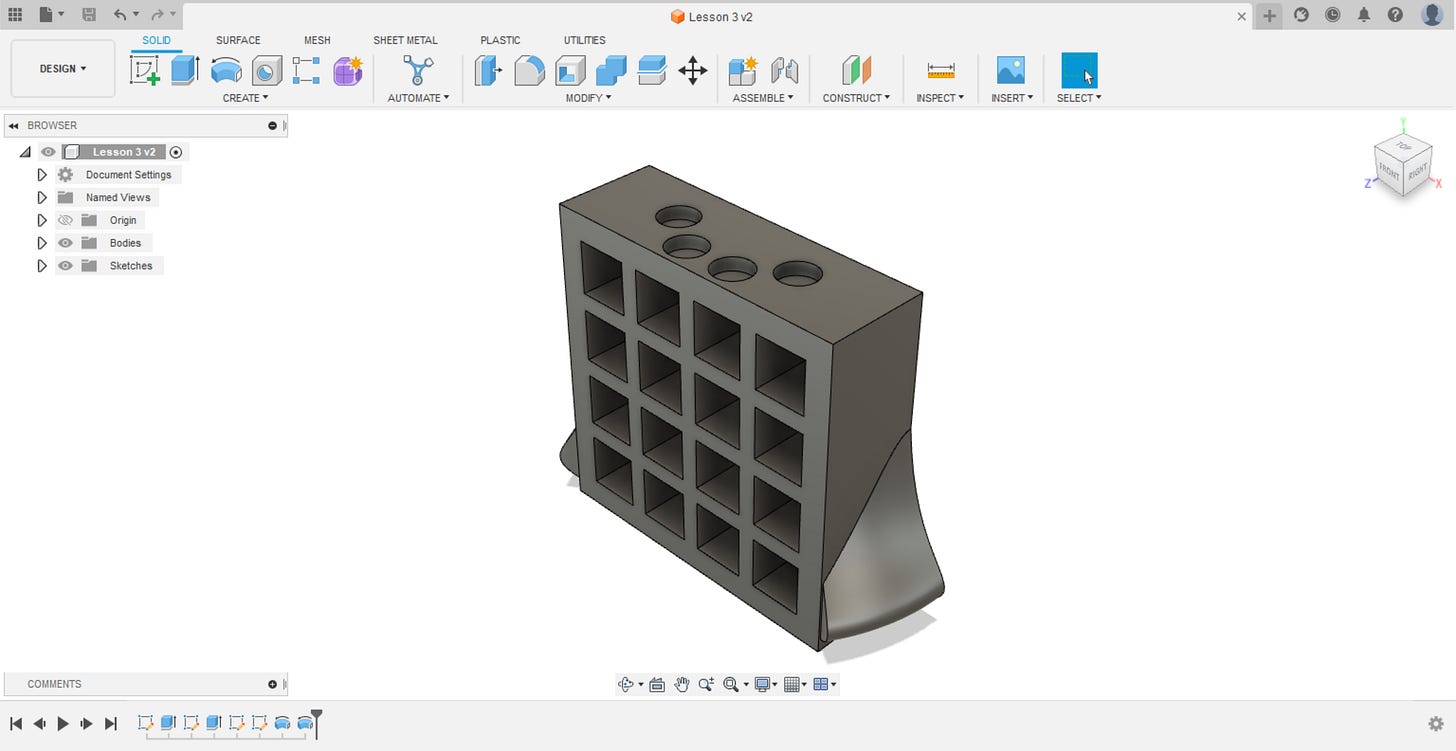 Fusion 360: Mirror, Pattern, and Revolve - by Julie
