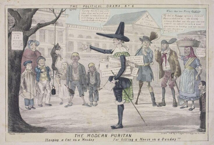 The Modern Puritan Hanging a Cat on a Monday For Killing a Mouse on a Sunday!!! The Political Drama No 2 top image The Modern Puritan Hanging a Cat on a Monday For Killing a Mouse on a Sunday!!! The Political Drama No 2 top image