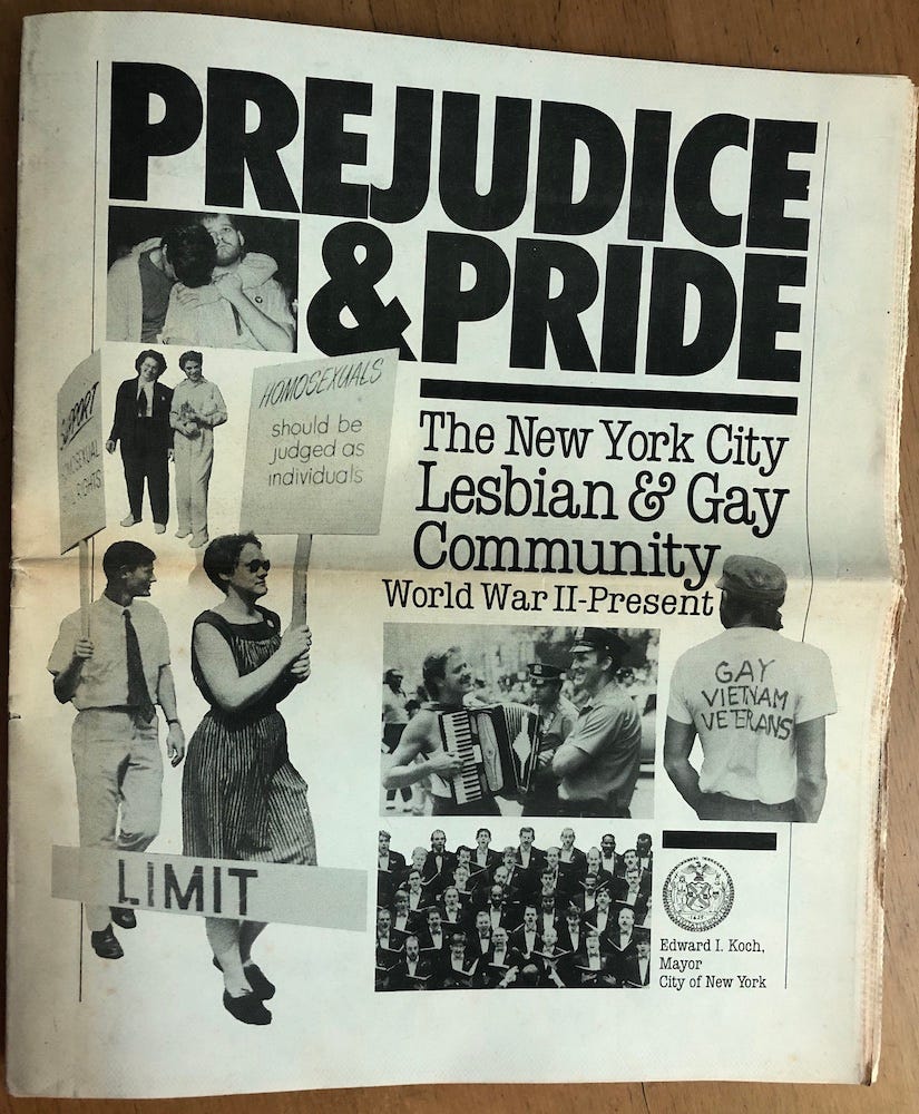 Prejudice & Pride publication cover, 1988.