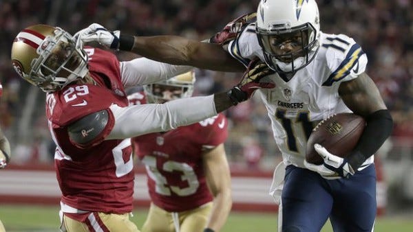 eddie royal san diego chargers beats down chris culliver san francisco 49ers 2014 nfl season images eddie royal san diego chargers beats down chris culliver san francisco 49ers 2014 nfl season images