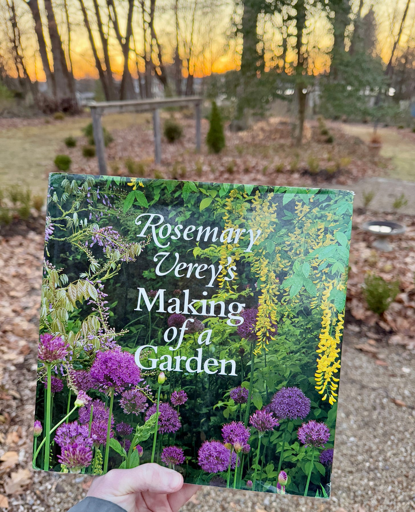 Vintage gardening book, Rosemary Verey’s Making of a Garden in the Entry Garden this week at Havenwood. Vintage gardening book, Rosemary Verey’s Making of a Garden in the Entry Garden this week at Havenwood.