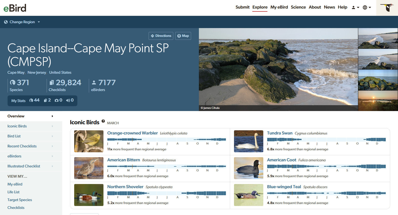 Capital Ebird Birding Tip: eBird Hotspots’ Iconic Birds Feature