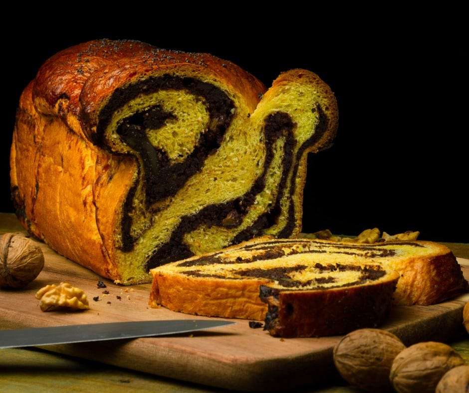 May be an image of rye bread and babka