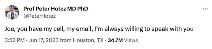 peter hotez reply