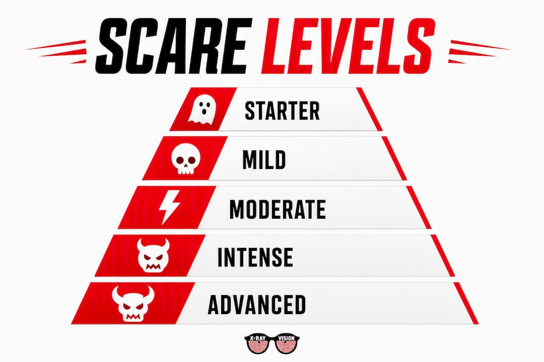 Infographic showing hierarchy of middle grade horror scare levels