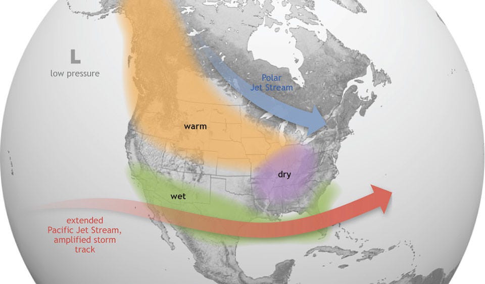 a graphic showing el nino weather pattern over nation a graphic showing el nino weather pattern over nation