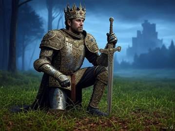 A person in armor holding a sword

AI-generated content may be incorrect.