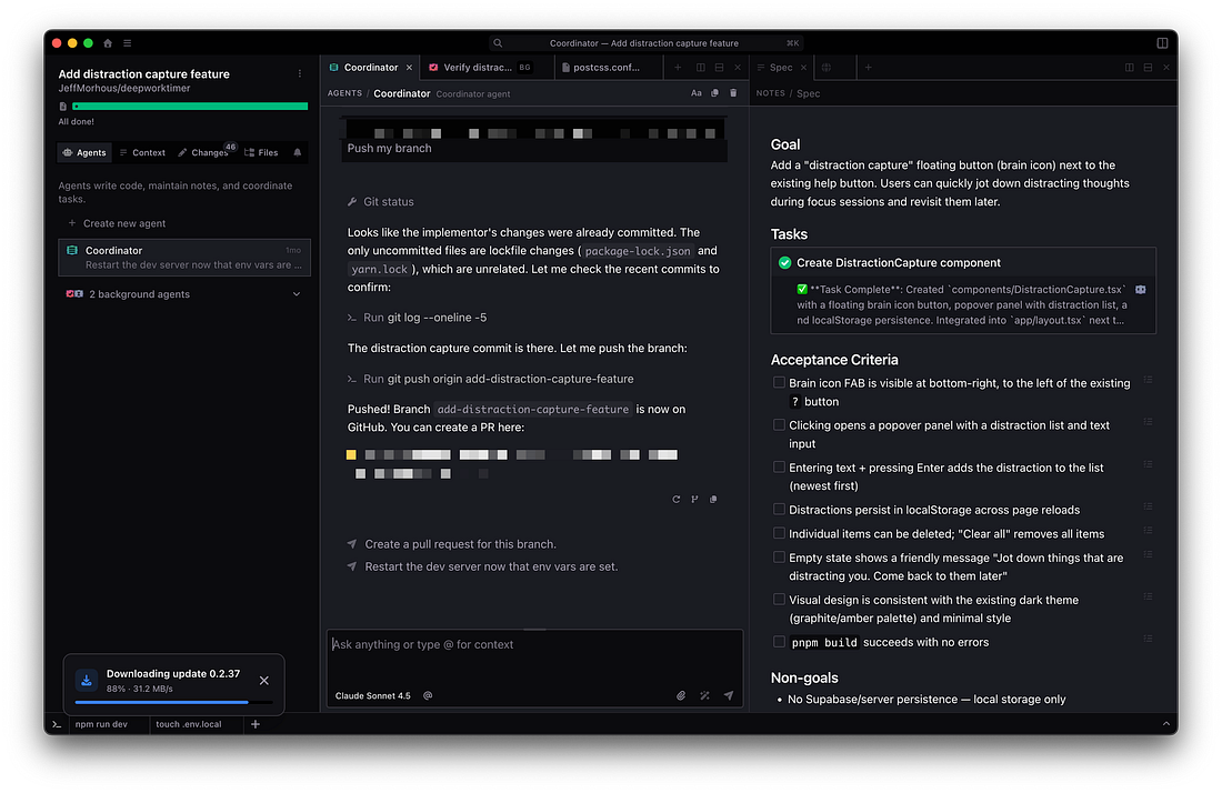 Screenshot of Intent