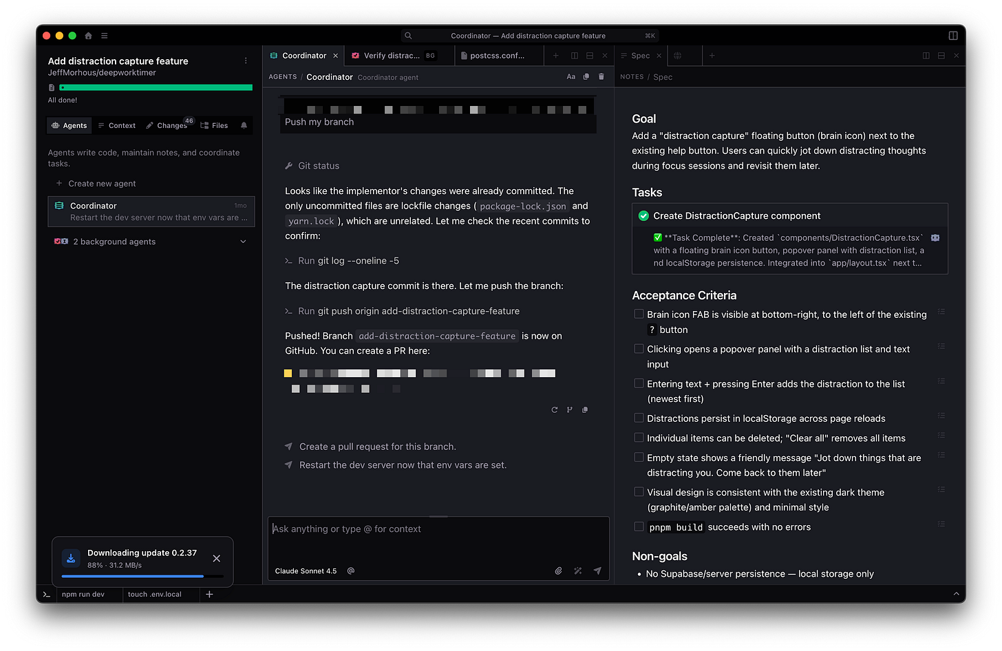 Screenshot of Intent
