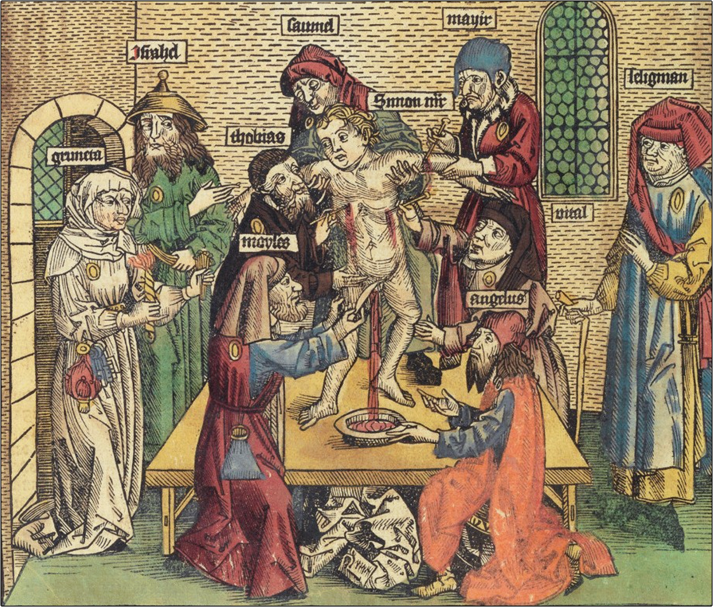 Simon of Trent blood libel. Illustration in Hartmann Schedel’s Weltchronik, 1493. (Wikimedia Commons)