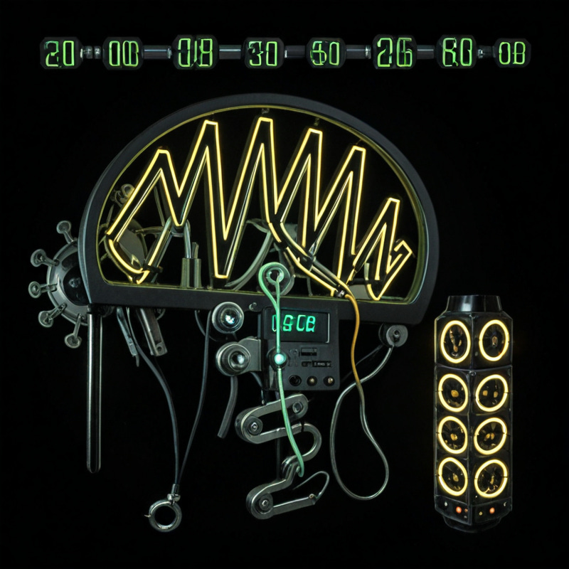 machine brain with wires and different electrodes, dials, and gauges emitting from it