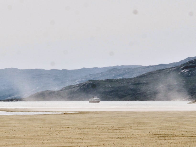 Dust storm in the Greenland Ice Sheet outwash plain near Kangerlussuaq Dust storm in the Greenland Ice Sheet outwash plain near Kangerlussuaq