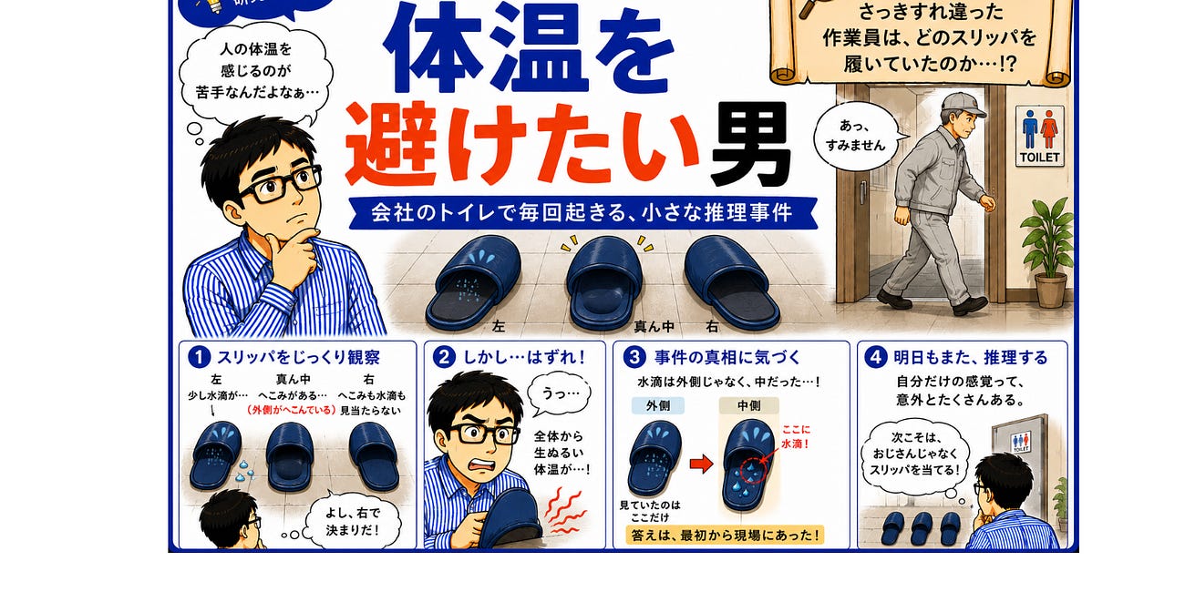 【推理実験】体温を避けたい男