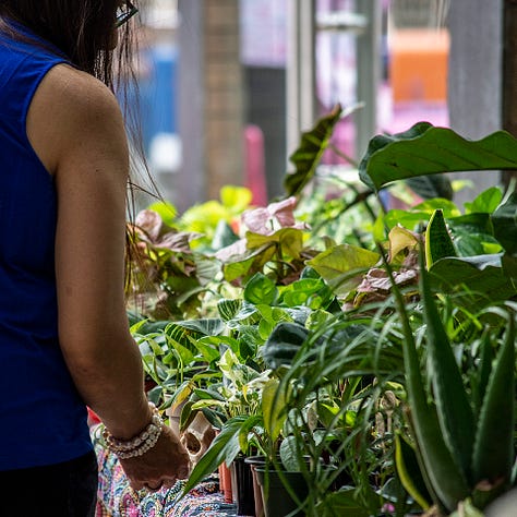 Face painting, the Downtown Farmer's Market, and artists selling their creations