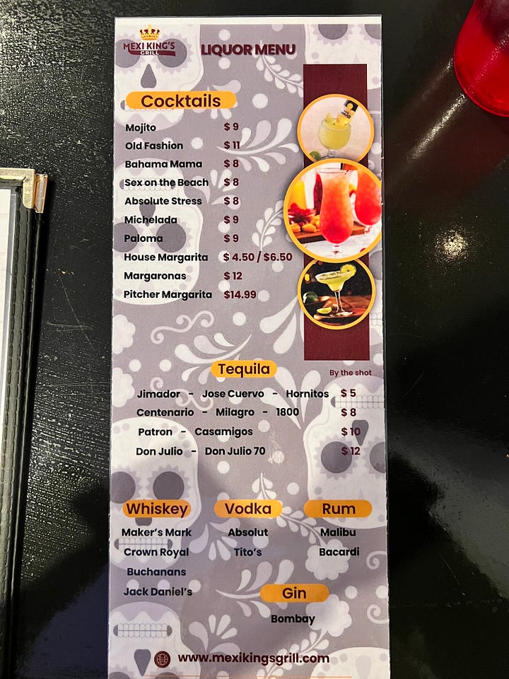Cocktail menus