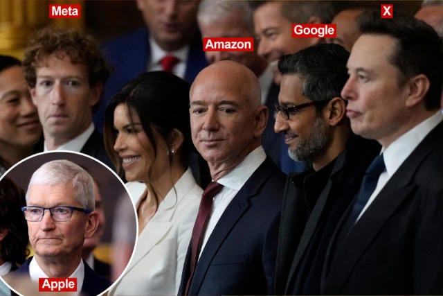 Tech titans Zuckerberg, Bezos, Cook, Pichai chose to band together ahead of  Trump inauguration: 'Playing this game'