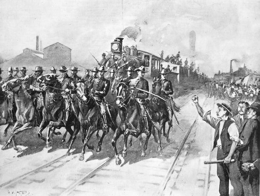Amazon.com: Pullman Strike 1894 Nthe End Of The Pullman Company Strike The First Meat Train Leaving The Chicago Illinois Stockyards With A US Cavalry Escort On 10 July 1894 Drawing From A Amazon.com: Pullman Strike 1894 Nthe End Of The Pullman Company Strike The First Meat Train Leaving The Chicago Illinois Stockyards With A US Cavalry Escort On 10 July 1894 Drawing From A
