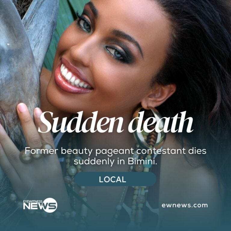Former beauty pageant contestant dies suddenly in Bimini