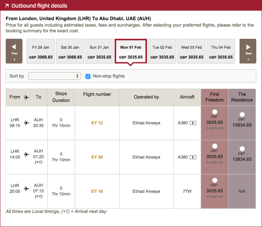 Αναζήτηση πτήσεων Etihad Airways