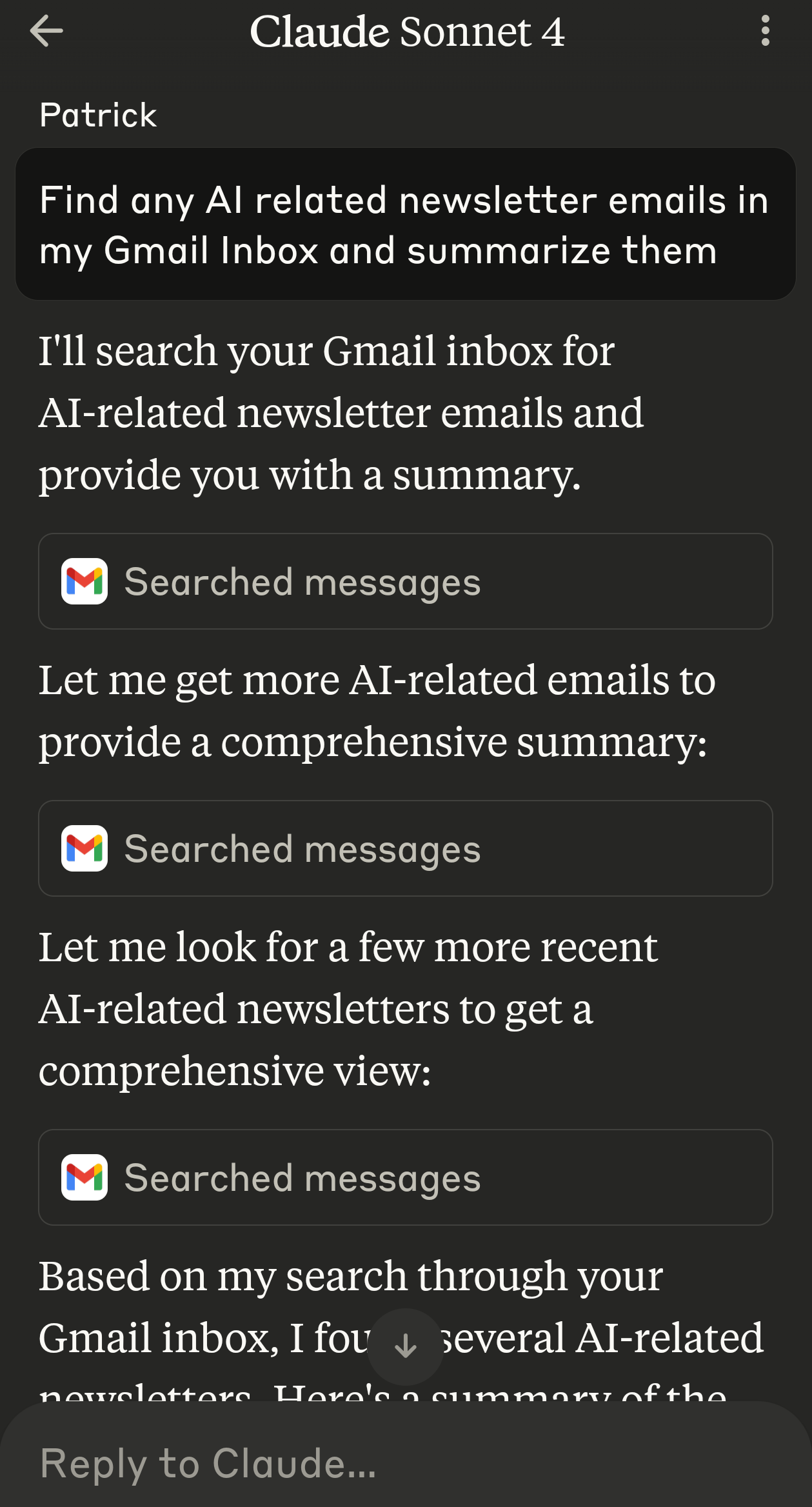 Claude AI summarizing emails Claude AI summarizing emails