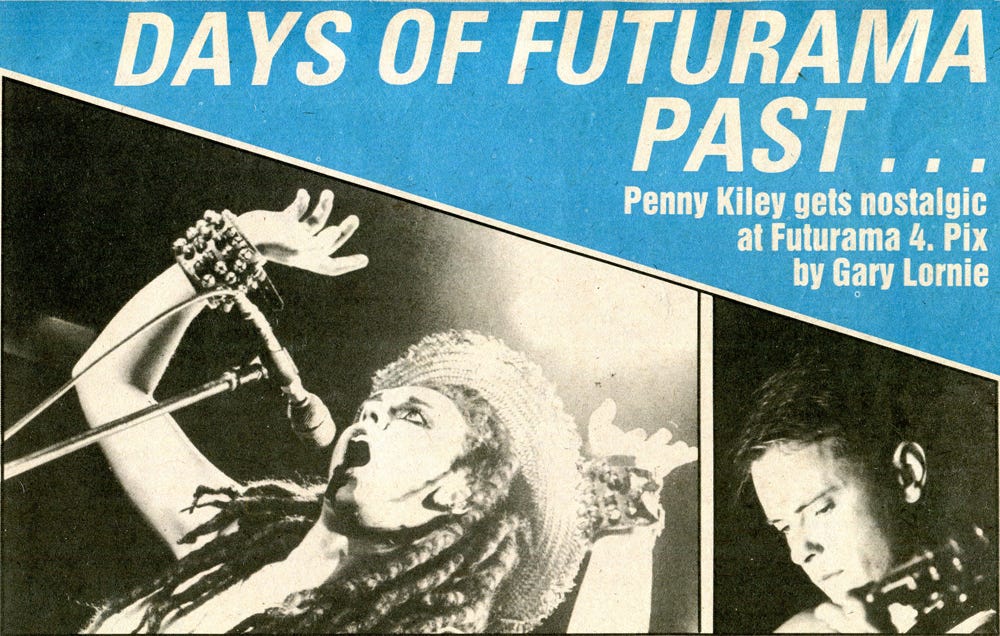 A snippet of the article, with photos of Dead or Alive and New Order.