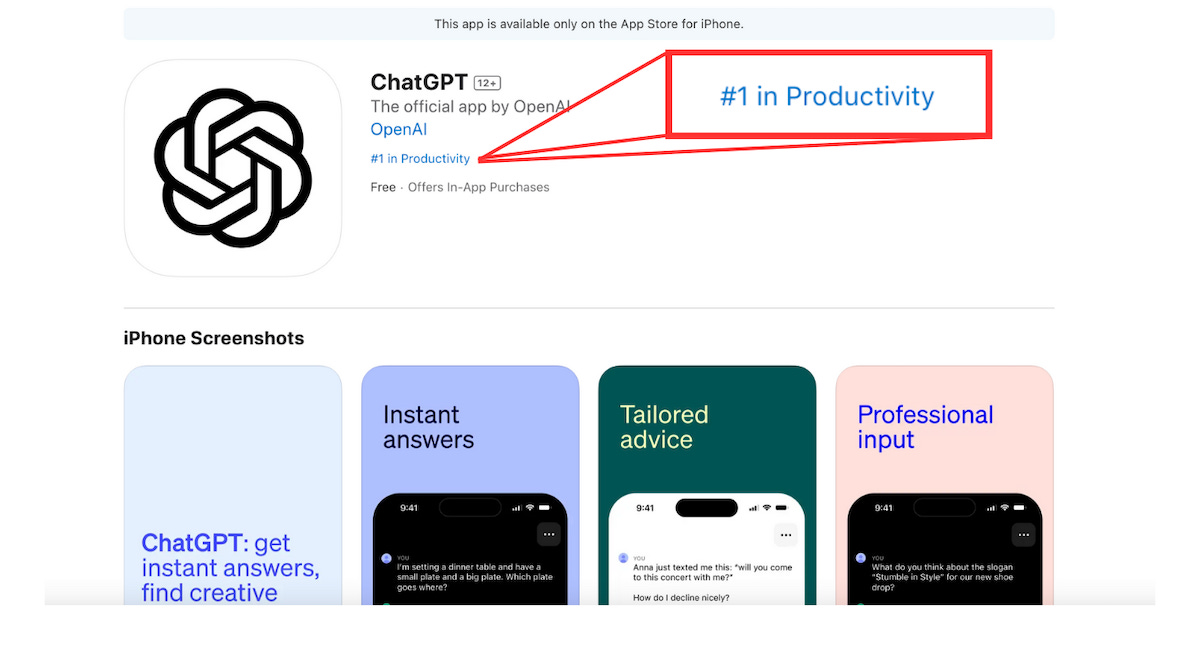 ChatGPT App Analysis - 500k Downloads, 45 Countries, and Taking on GPT-Powered Apps