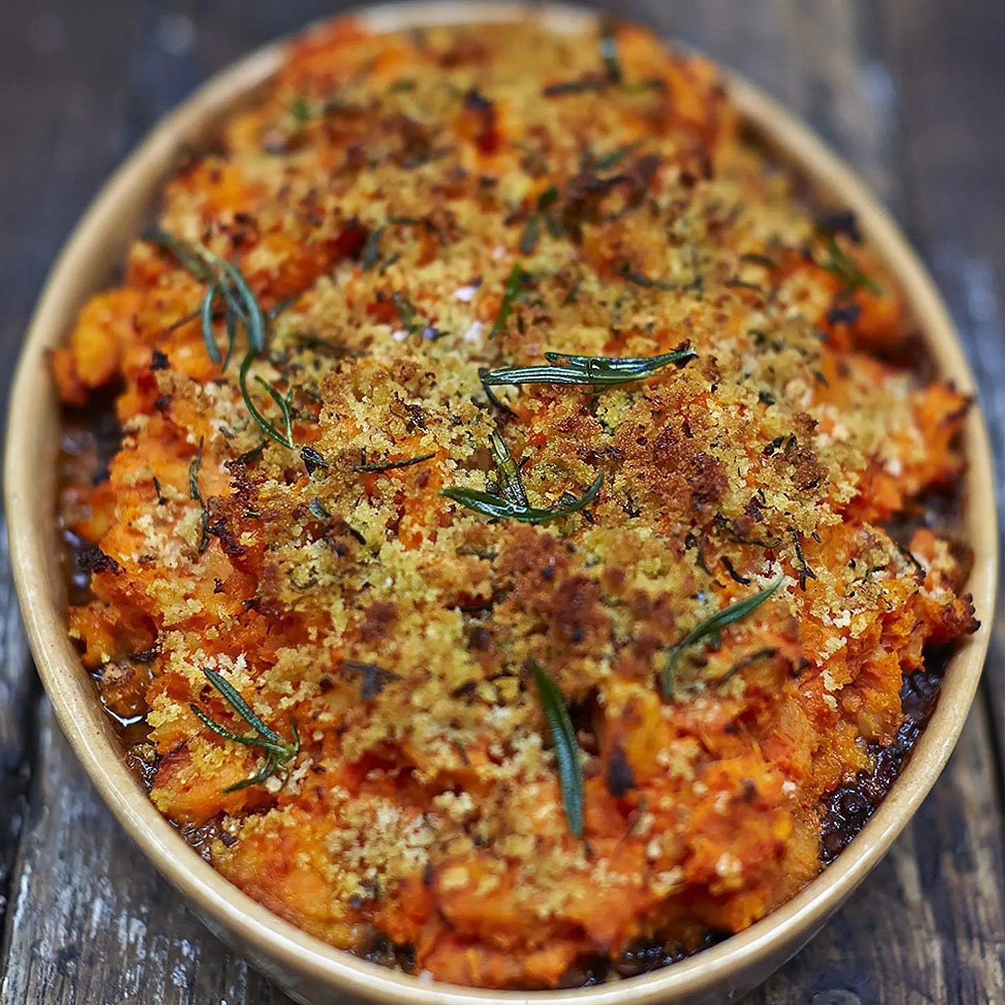 A delicious dish of vegan Shepherd's pie A delicious dish of vegan Shepherd's pie