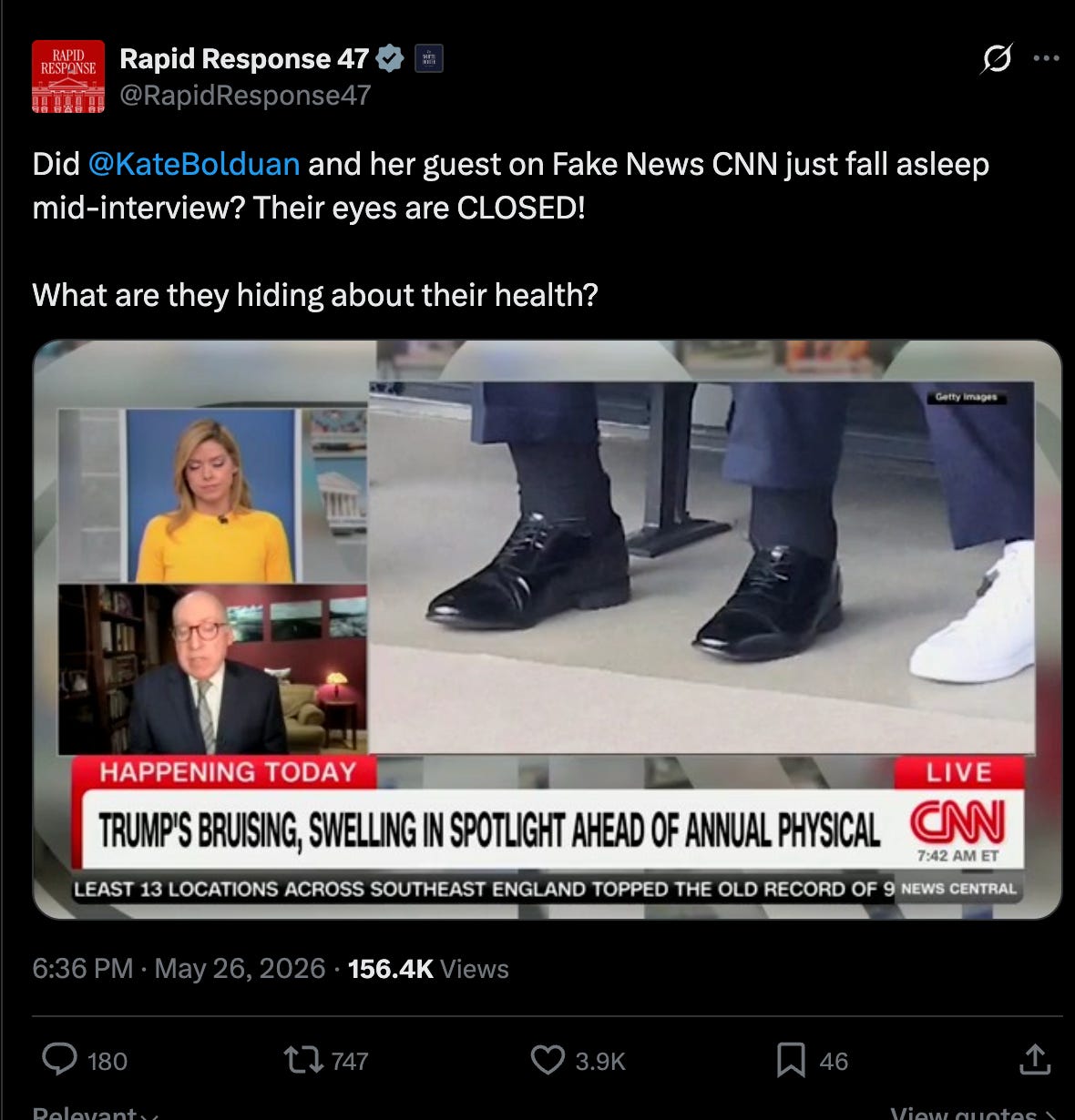 Rapid Reponse 47 on Twitter: Did @KateBolduan and her guest on Fake News CNN just fall asleep mid-interview? Their eyes are CLOSED! What are they hiding about their health? Rapid Reponse 47 on Twitter: Did @KateBolduan and her guest on Fake News CNN just fall asleep mid-interview? Their eyes are CLOSED! What are they hiding about their health?