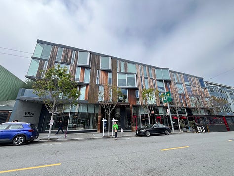 Photos showing some of Strategic Realty Trust's properties in the Hayes Valley neighborhood of San Francisco.