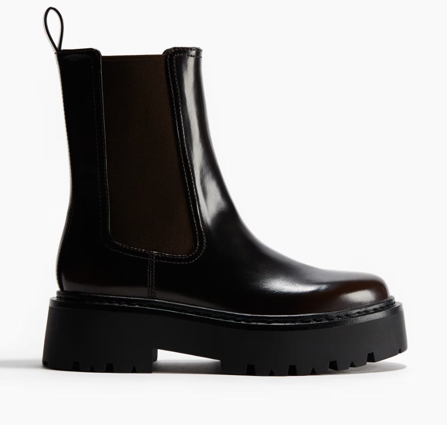 h&m chunky brown boots