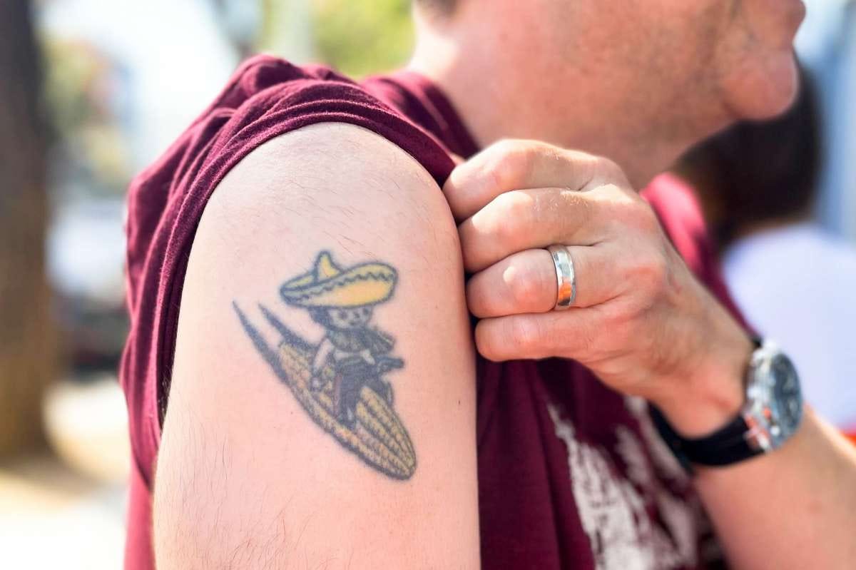 Greg Tietz, one of the first people to get the Casa Sanchez tattoo inked on them, in San Francisco.
