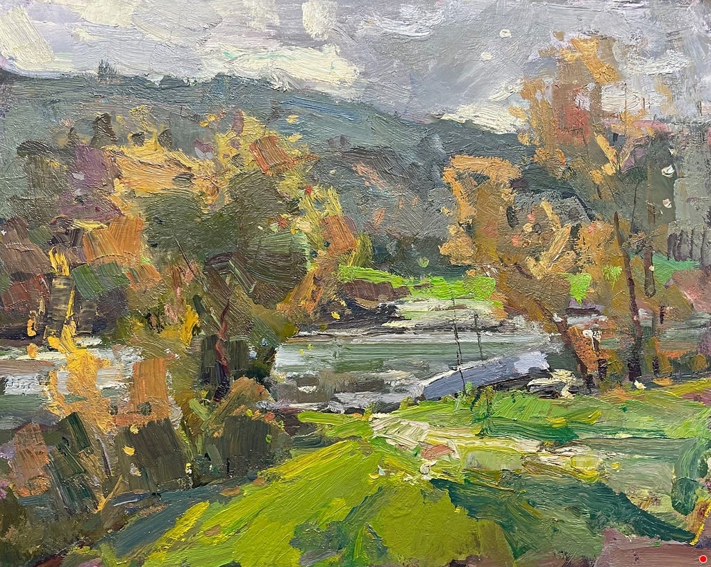 A painting of a landscape with trees and a river
AI-generated content may be incorrect. A painting of a landscape with trees and a river
AI-generated content may be incorrect.