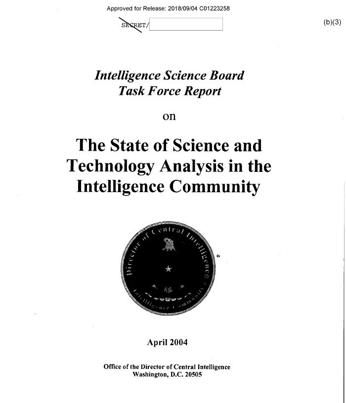 Professional Cia Report.pdf Declassified CIA Document 2004: State of Science and Technology ...