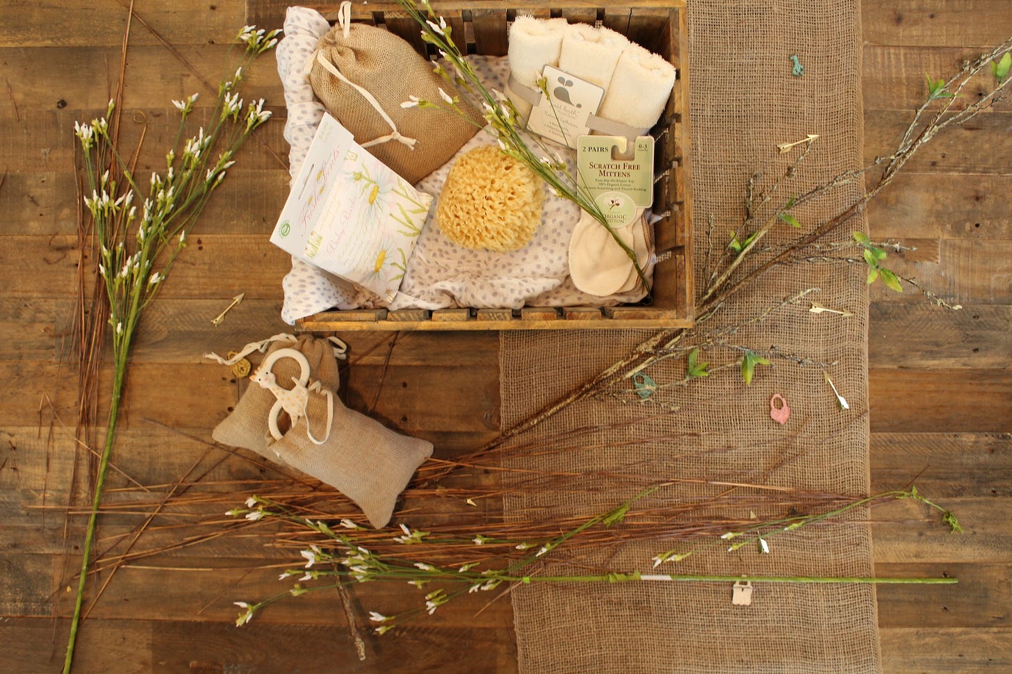 flowers spa box on wood
