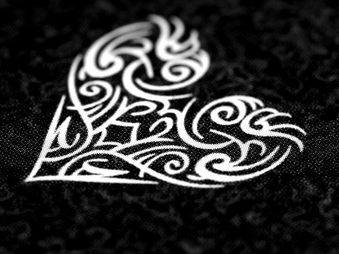 black and white floral textile