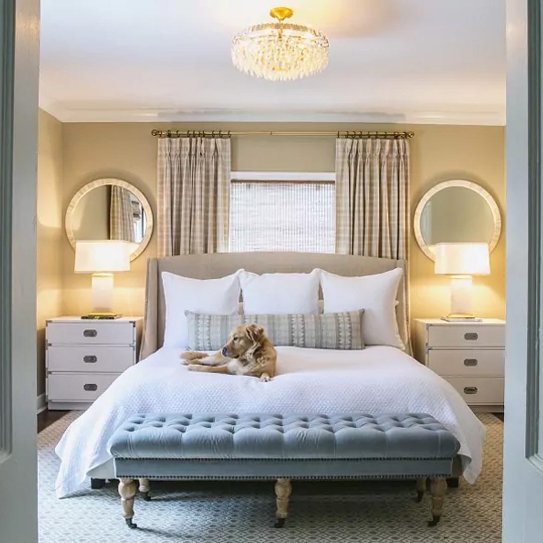 Bedroom with bed against window