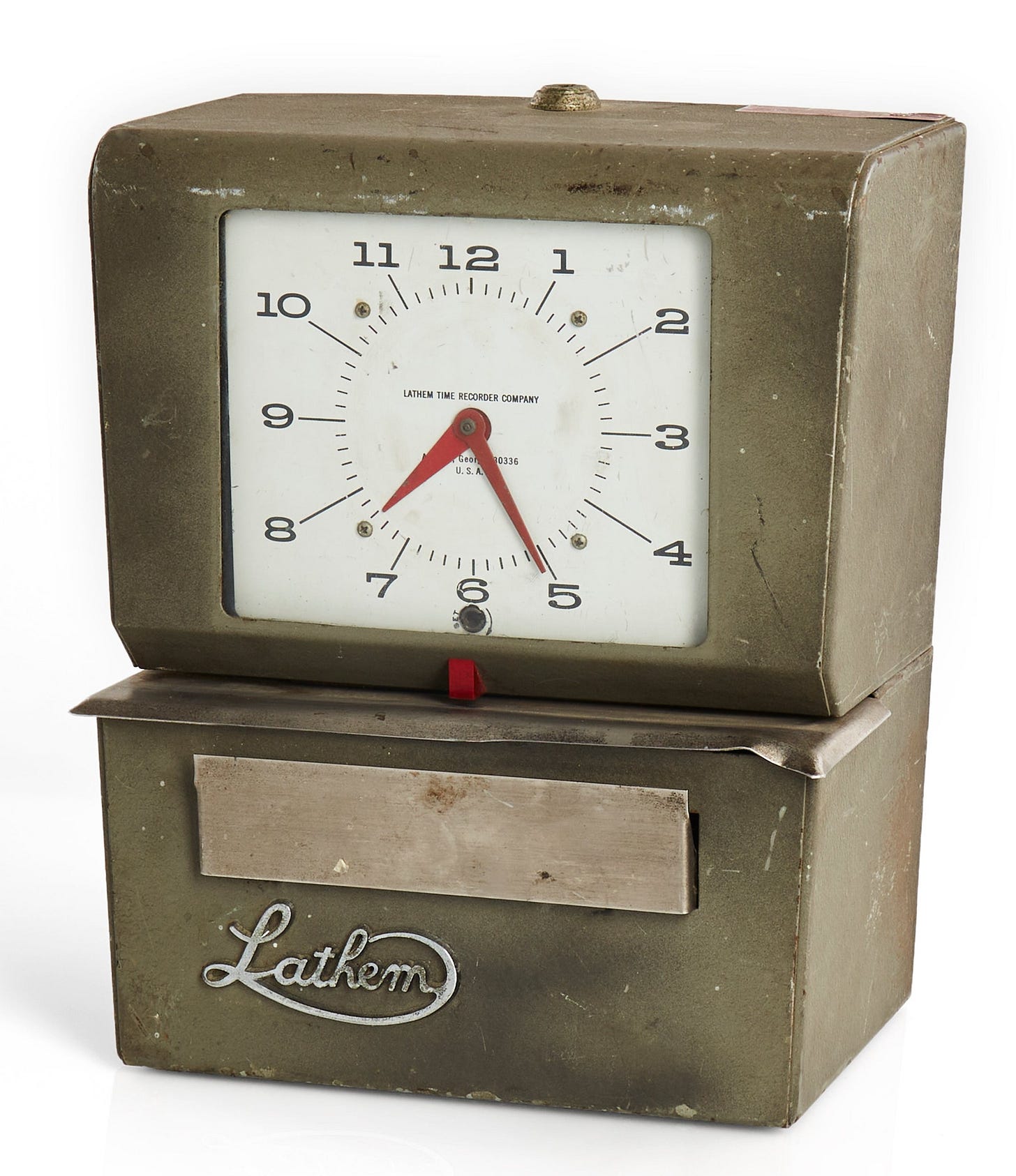 Green Lathem Industrial Punch Clock - Gil & Roy Props Green Lathem Industrial Punch Clock - Gil & Roy Props