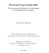 Measuring Programming Skill - Construction and Validation of ... by Gunnar Rye Bergersen Measuring Programming Skill - Construction and Validation of ... by Gunnar Rye Bergersen