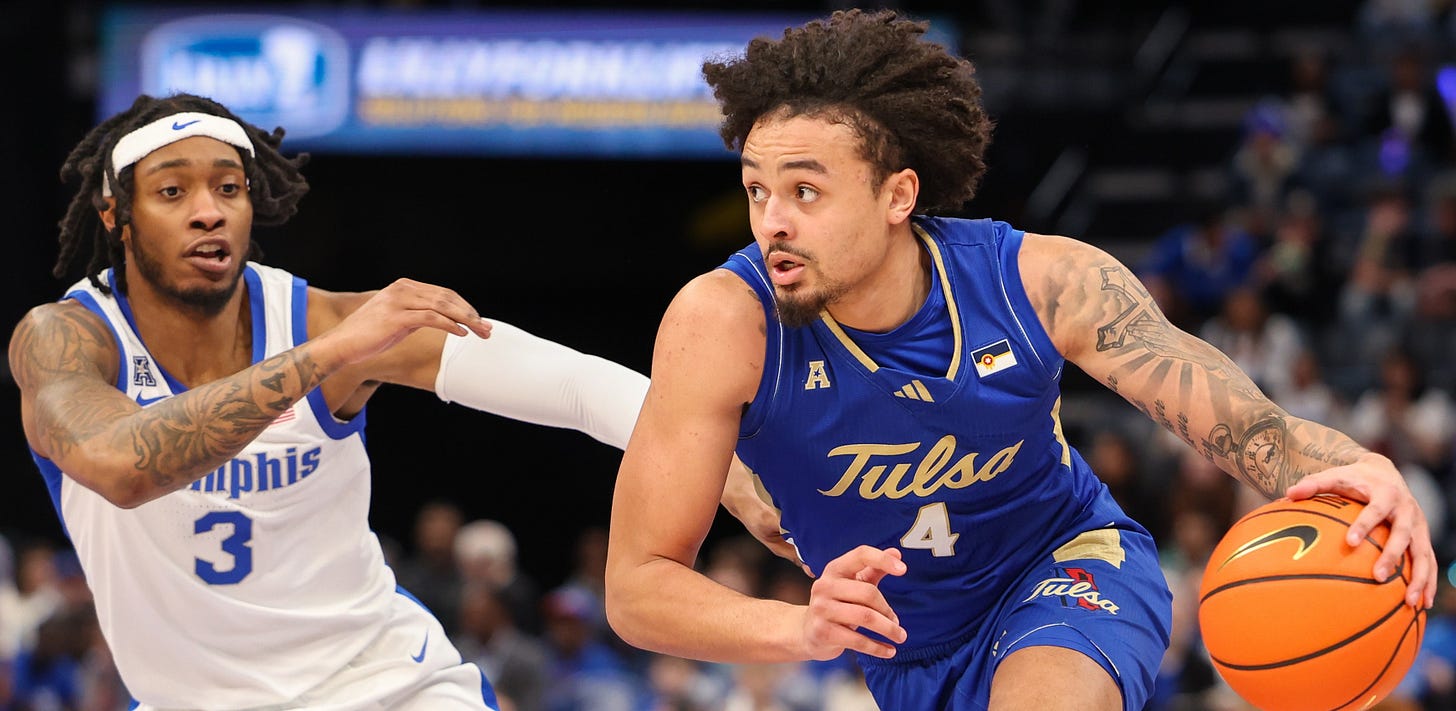 Tulsa Golden Hurricane guard Braeden Carrington (4) commits to the Wisconsin Badgers 