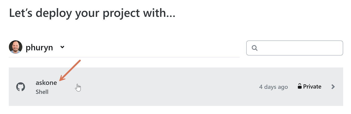 Netlify - Select your repository
