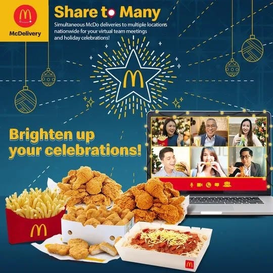 Virtual celebration McDelivery Share To Many