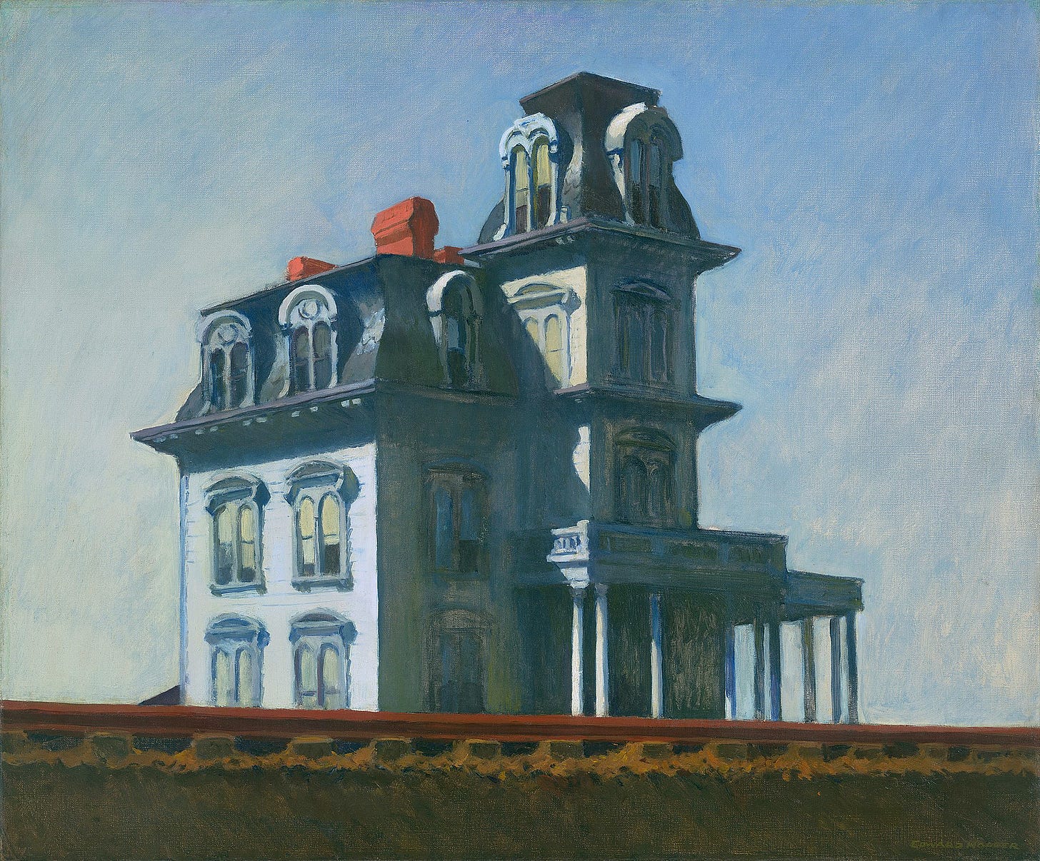 Hopper House by the Railroad painting Hopper House by the Railroad painting