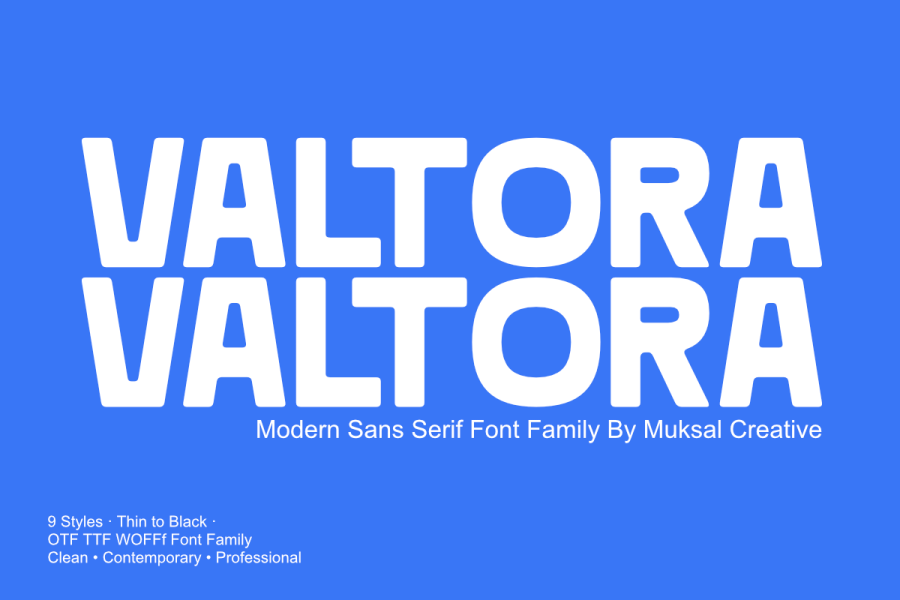 Valtora Sans Serif Font Family