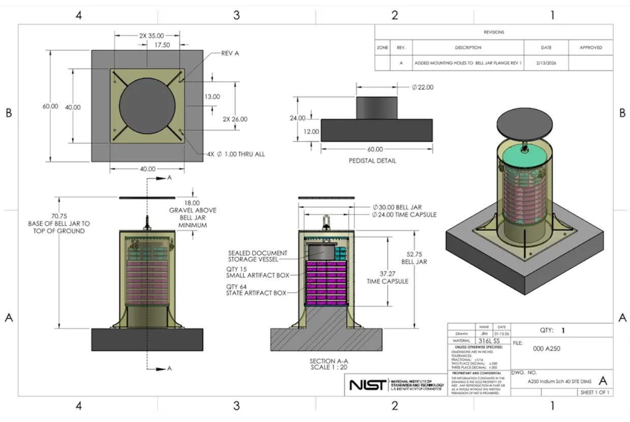 America's official time capsule was designed to last another 250 years
