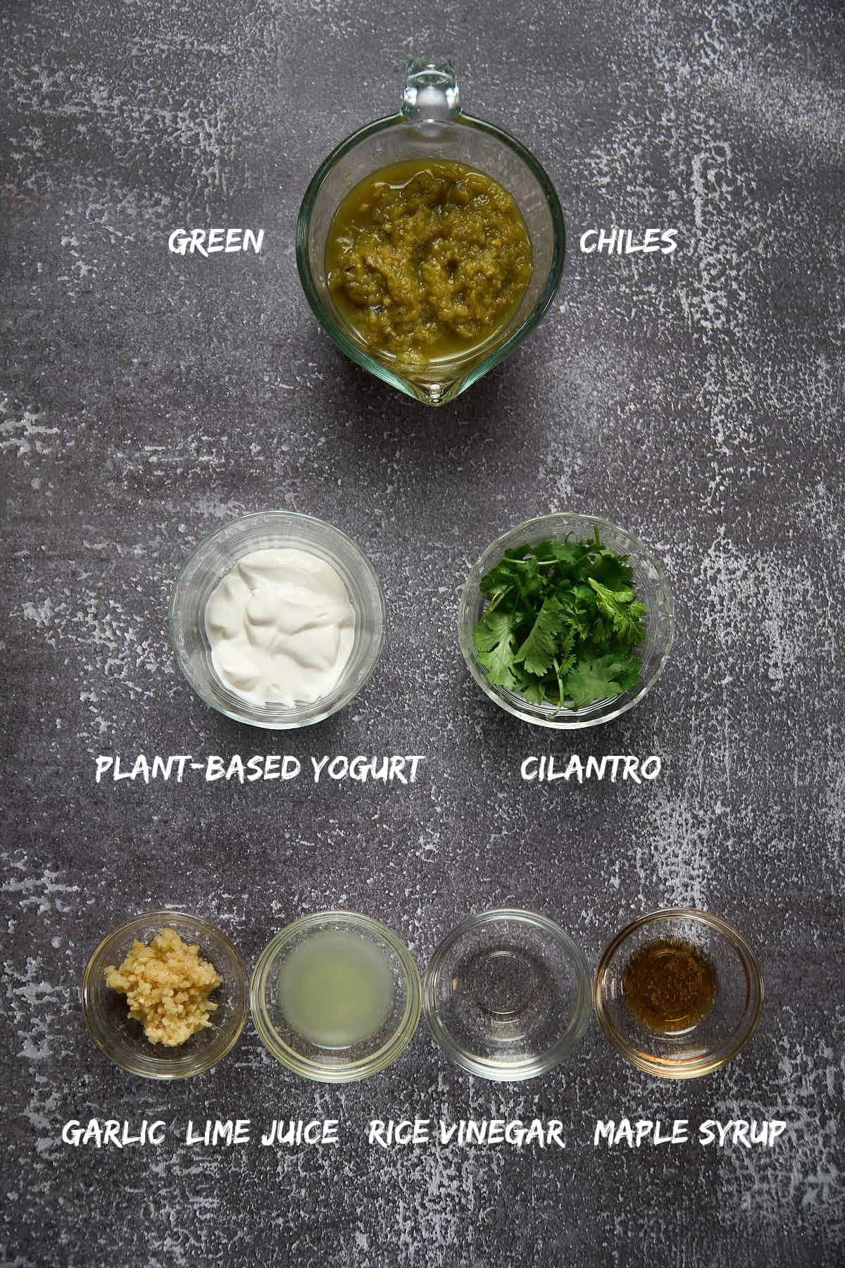 ingredients needed for green chile lime salad dressing
