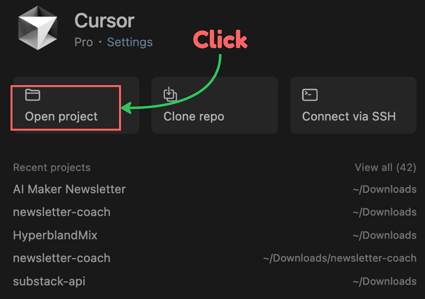 Cursor Open Project Cursor Open Project