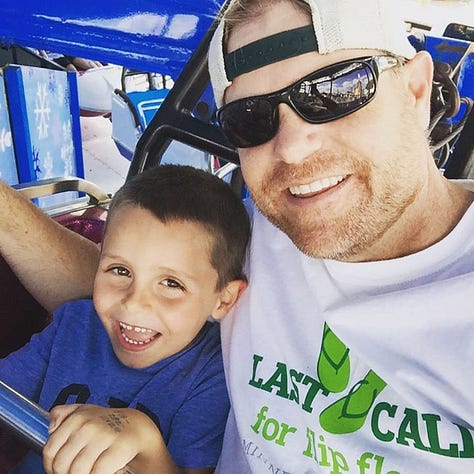 Teegan and Derek through the years, nine images from a very full photo library. Just one screen shown: A brother and a son on Facetime.