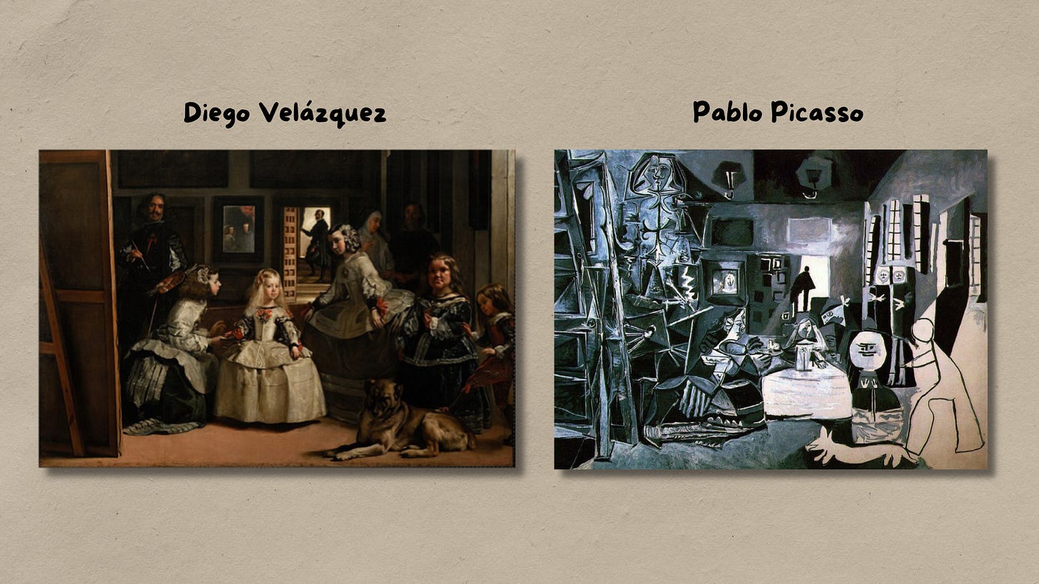 A comparison of Las Meninas by Diego Velazquez and Pablo Picasso.