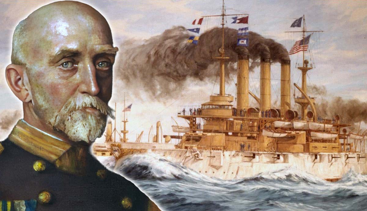 admiral with early battleship admiral with early battleship